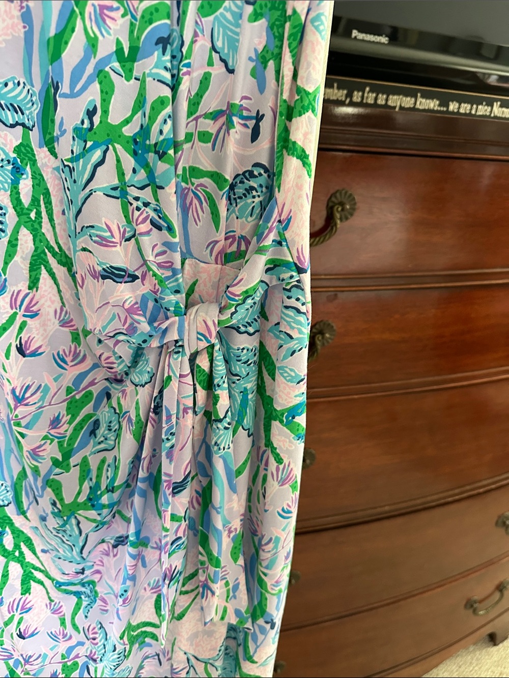 Lilly Pulitzer Sleeveless V-Neck Mini Dress in Lavender, Green and Blue - Picture 3 of 4